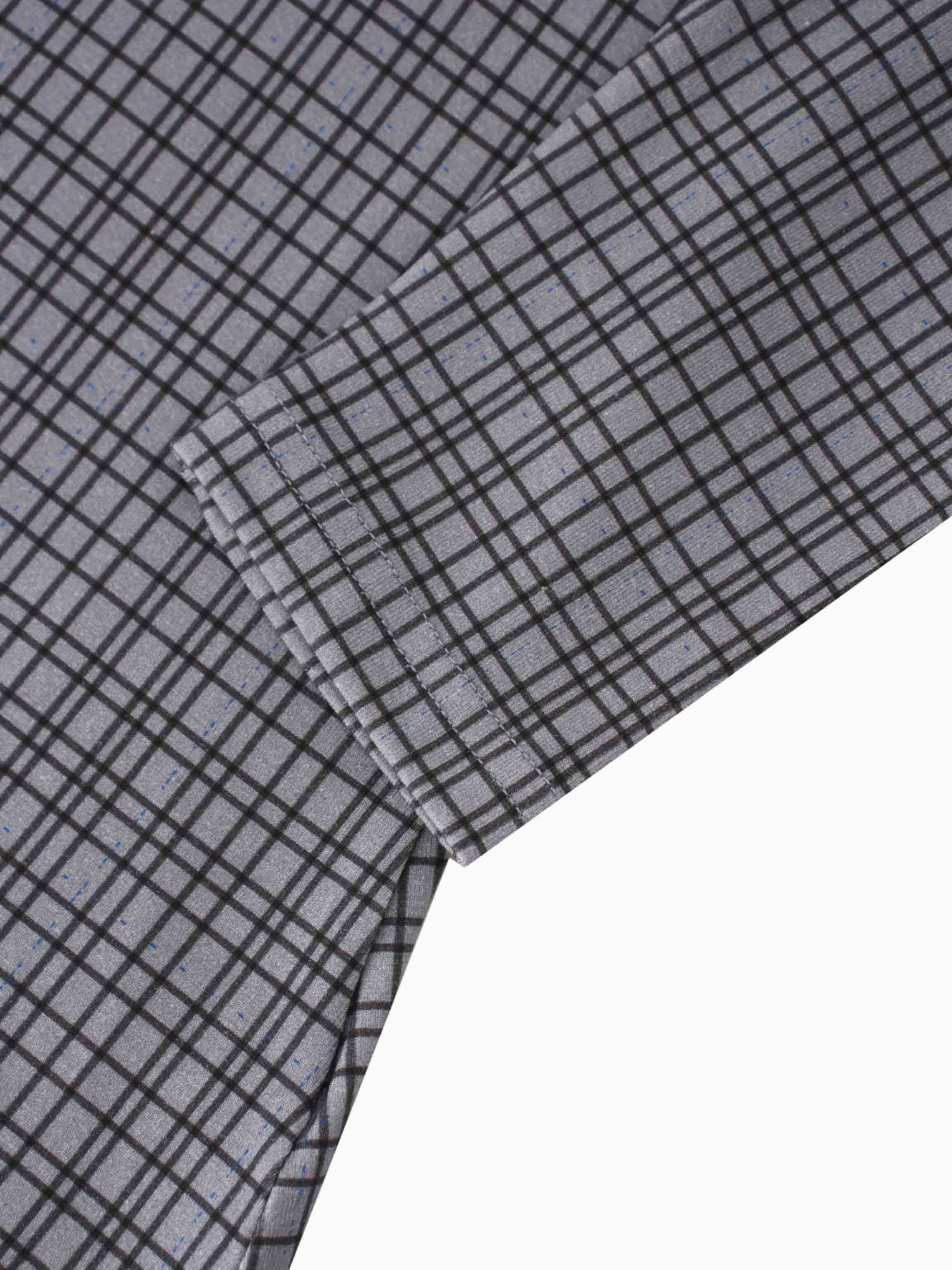 Printed Modal Turtleneck-Grey Plaid