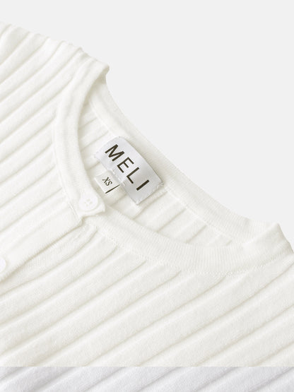 Lightweight Ribbed Cardigan 17" - Cream