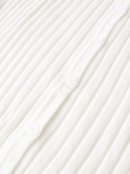 Lightweight Ribbed Cardigan 17" - Cream
