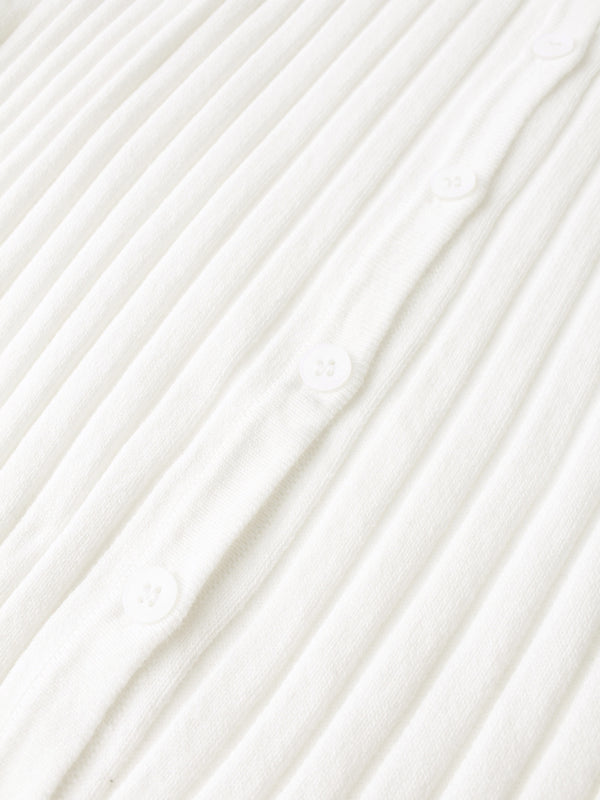 Lightweight Ribbed Cardigan 17" - Cream