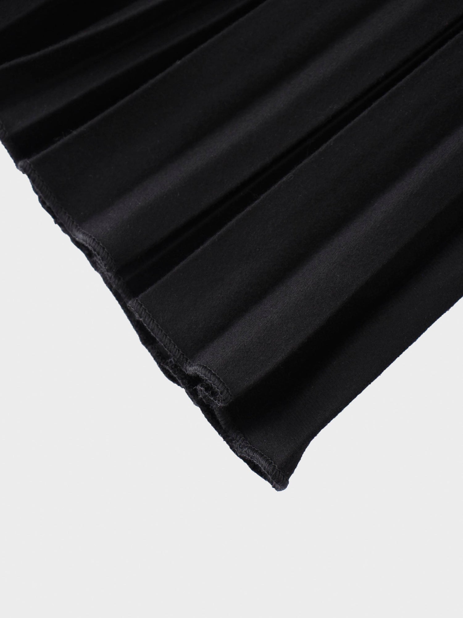 Wool Blend Pleated Skirt 25.5&quot;-Black