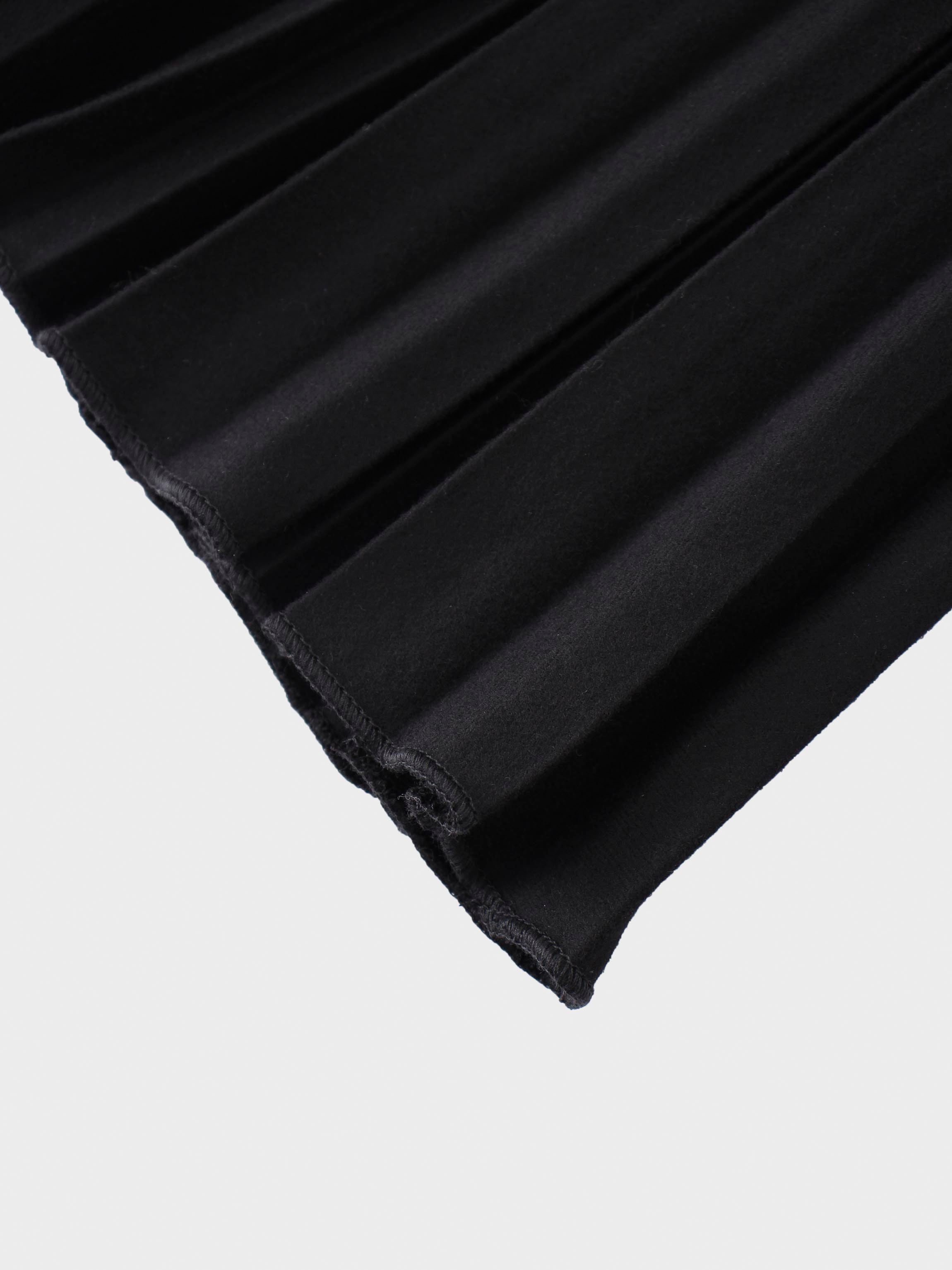 Wool Pleated Skirt 25.5&quot;-Black