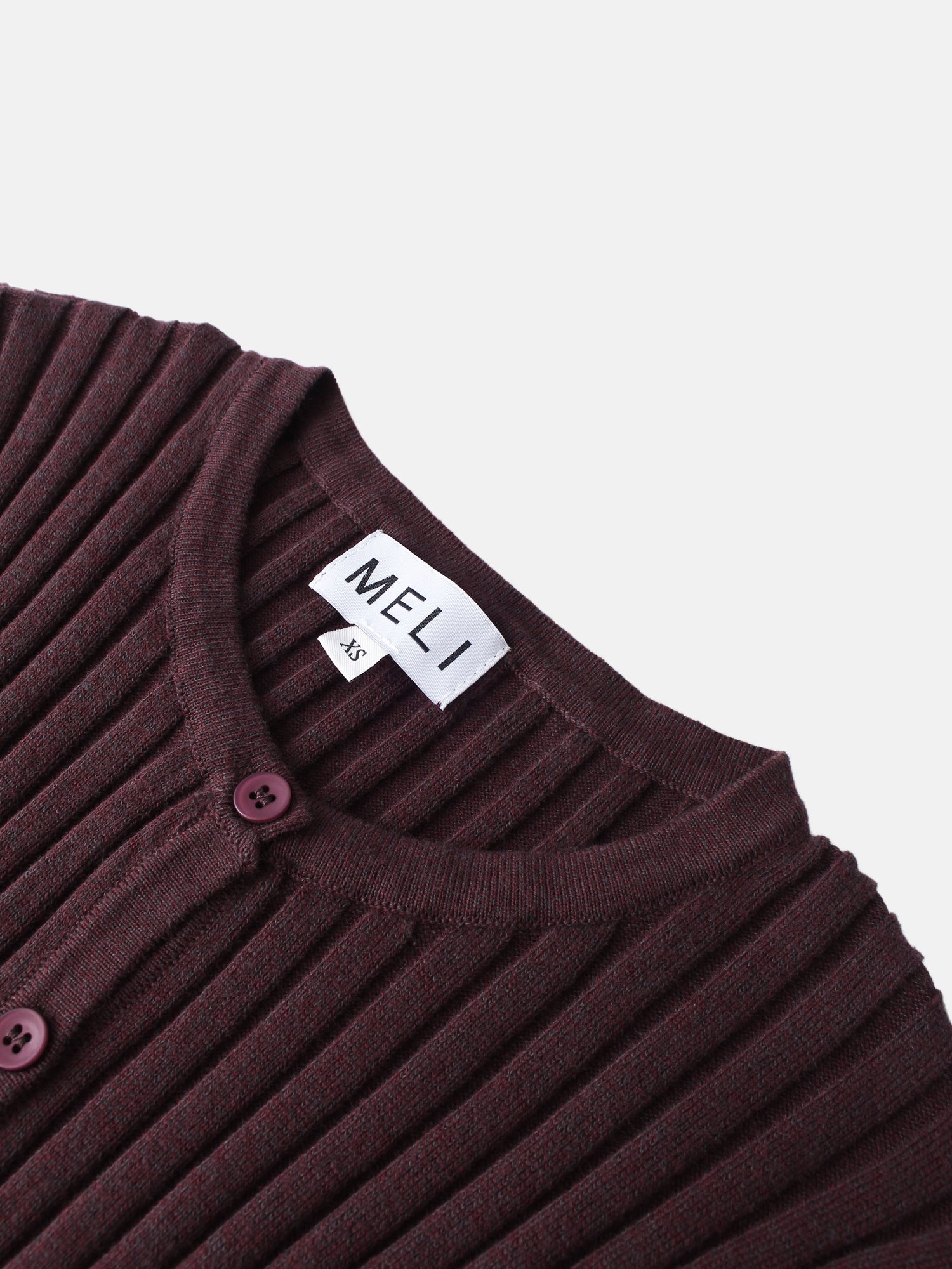 Lightweight Ribbed Cardigan 17"- Burgundy