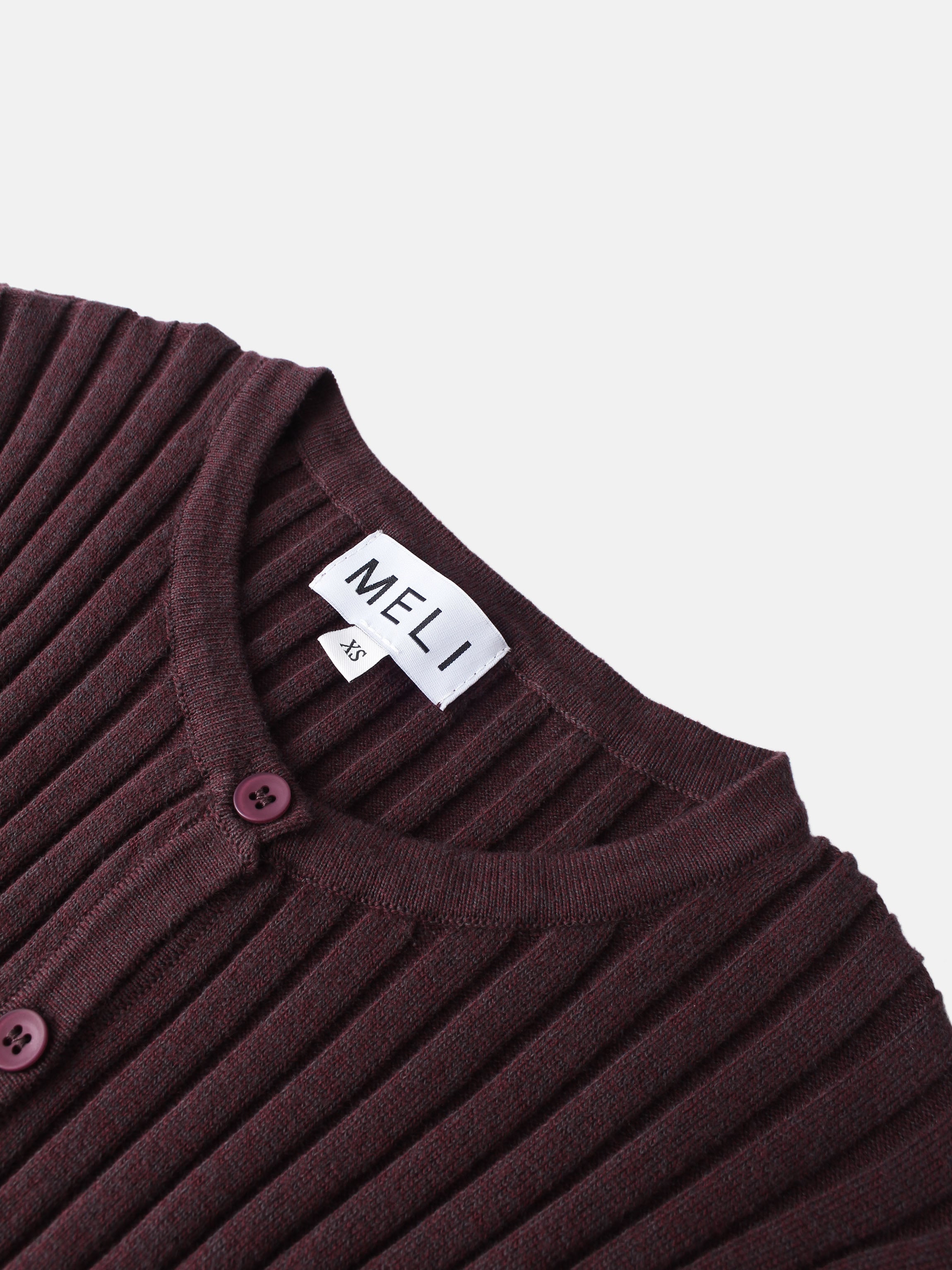 Lightweight Ribbed Cardigan 17"- Burgundy