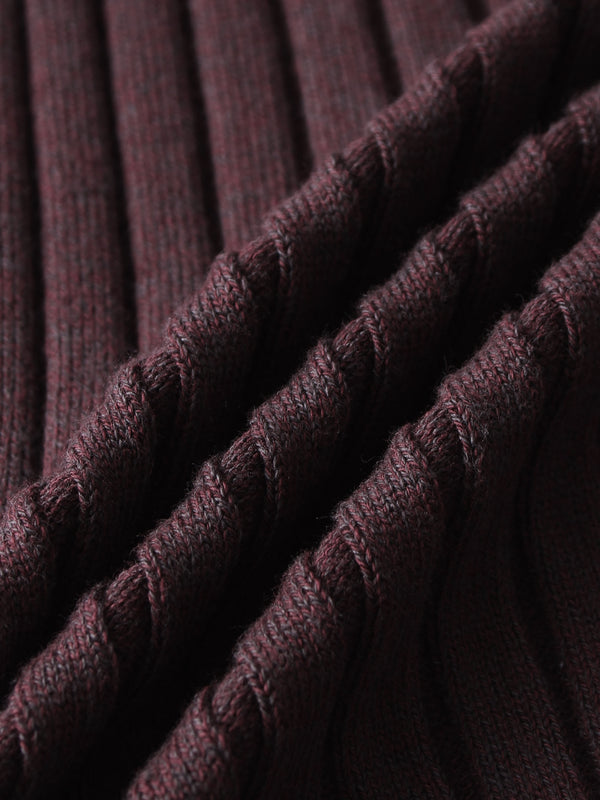 Lightweight Ribbed Cardigan 17"- Burgundy