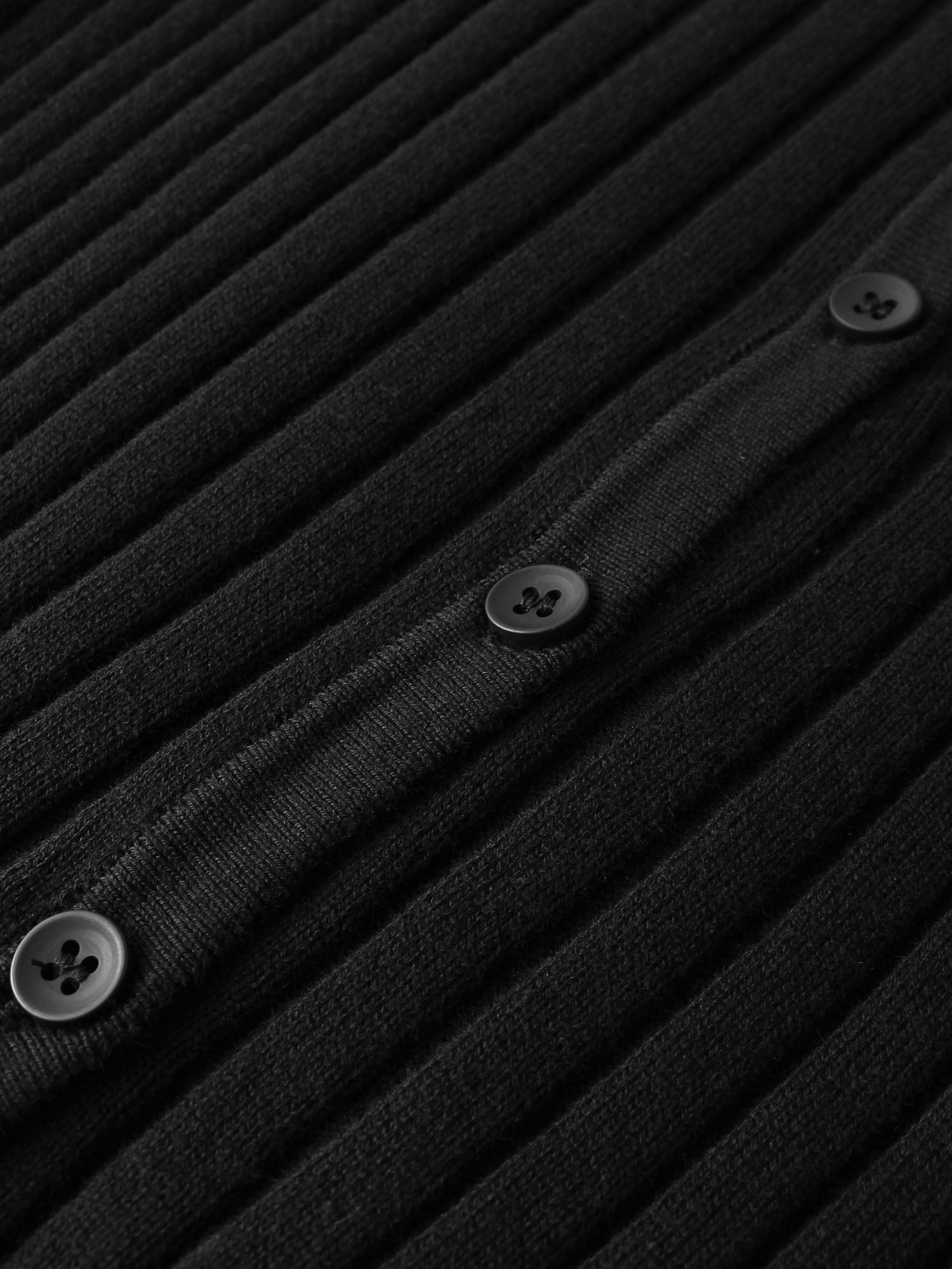 Lightweight Ribbed Cardigan 17" - Black