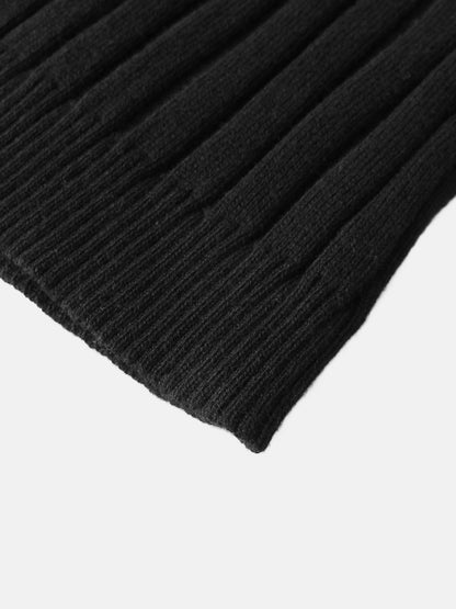 Lightweight Ribbed Cardigan 17" - Black