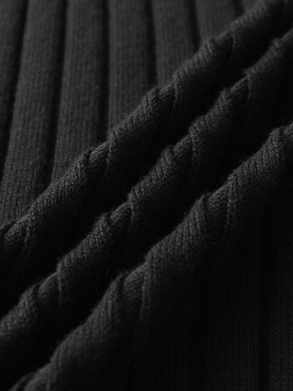 Lightweight Ribbed Cardigan 17" - Black