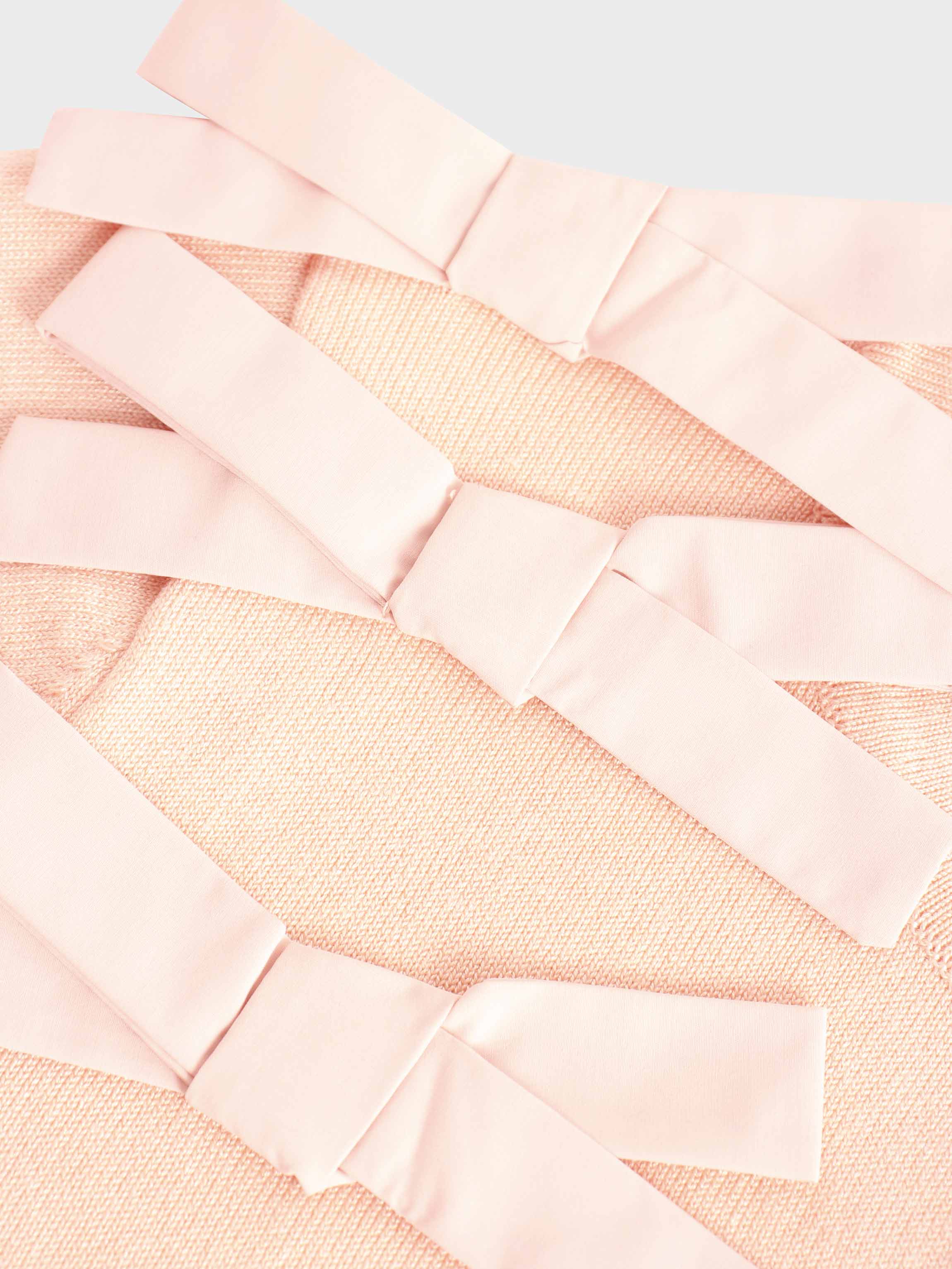 Cropped Bow Cardigan-Peach