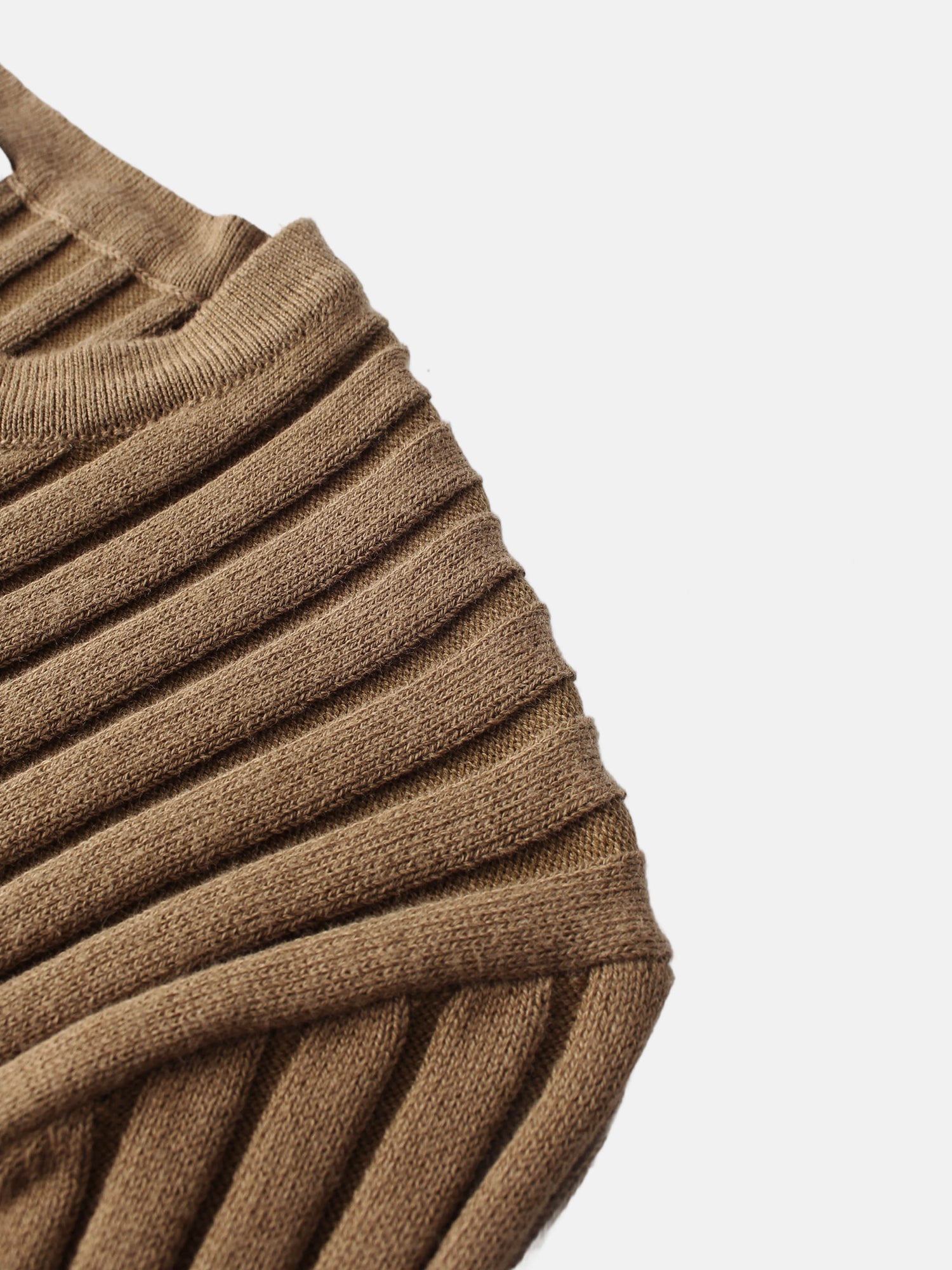 Lightweight Ribbed Cardigan 17" - Camel