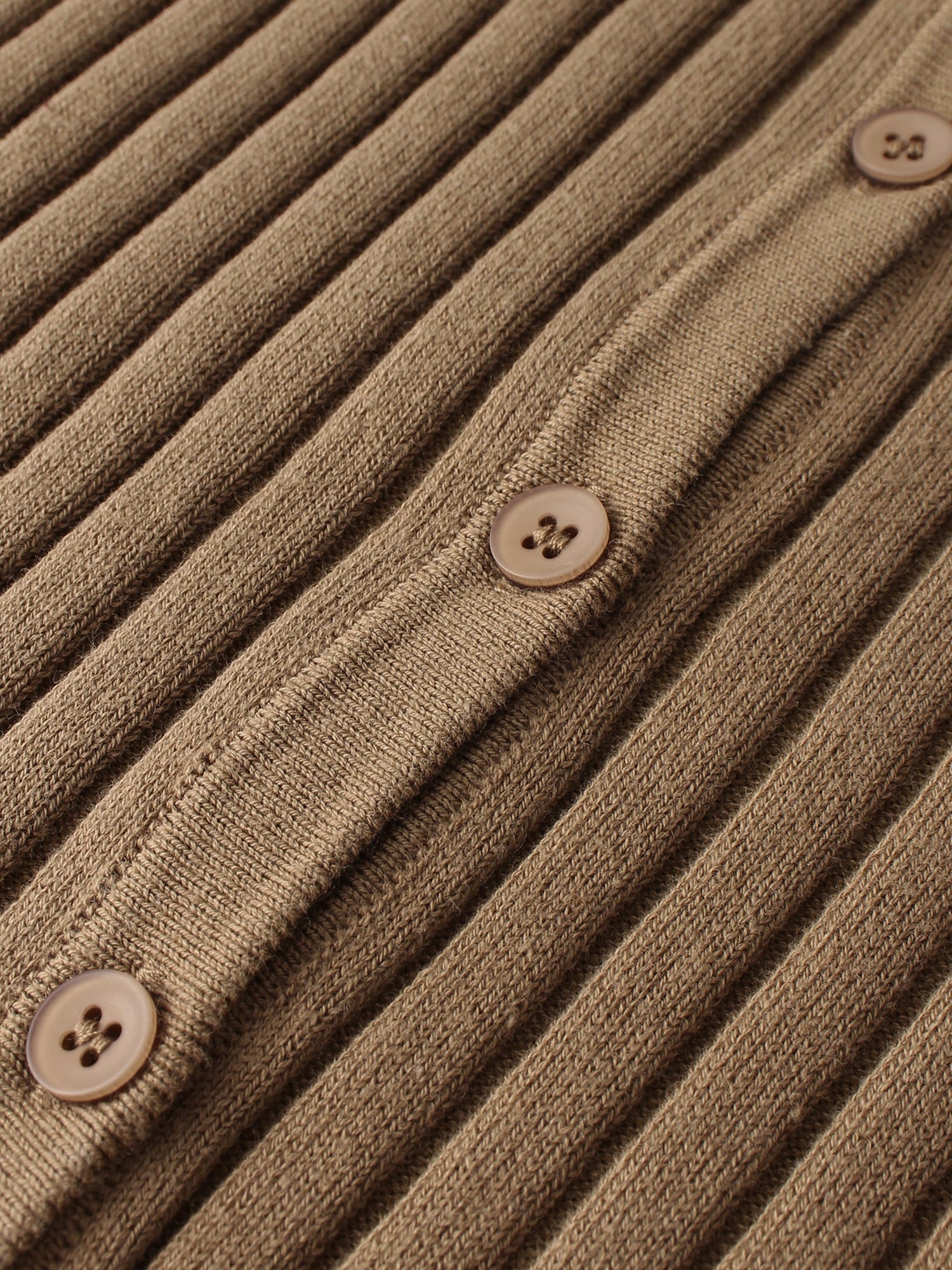 Lightweight Ribbed Cardigan 17" - Camel