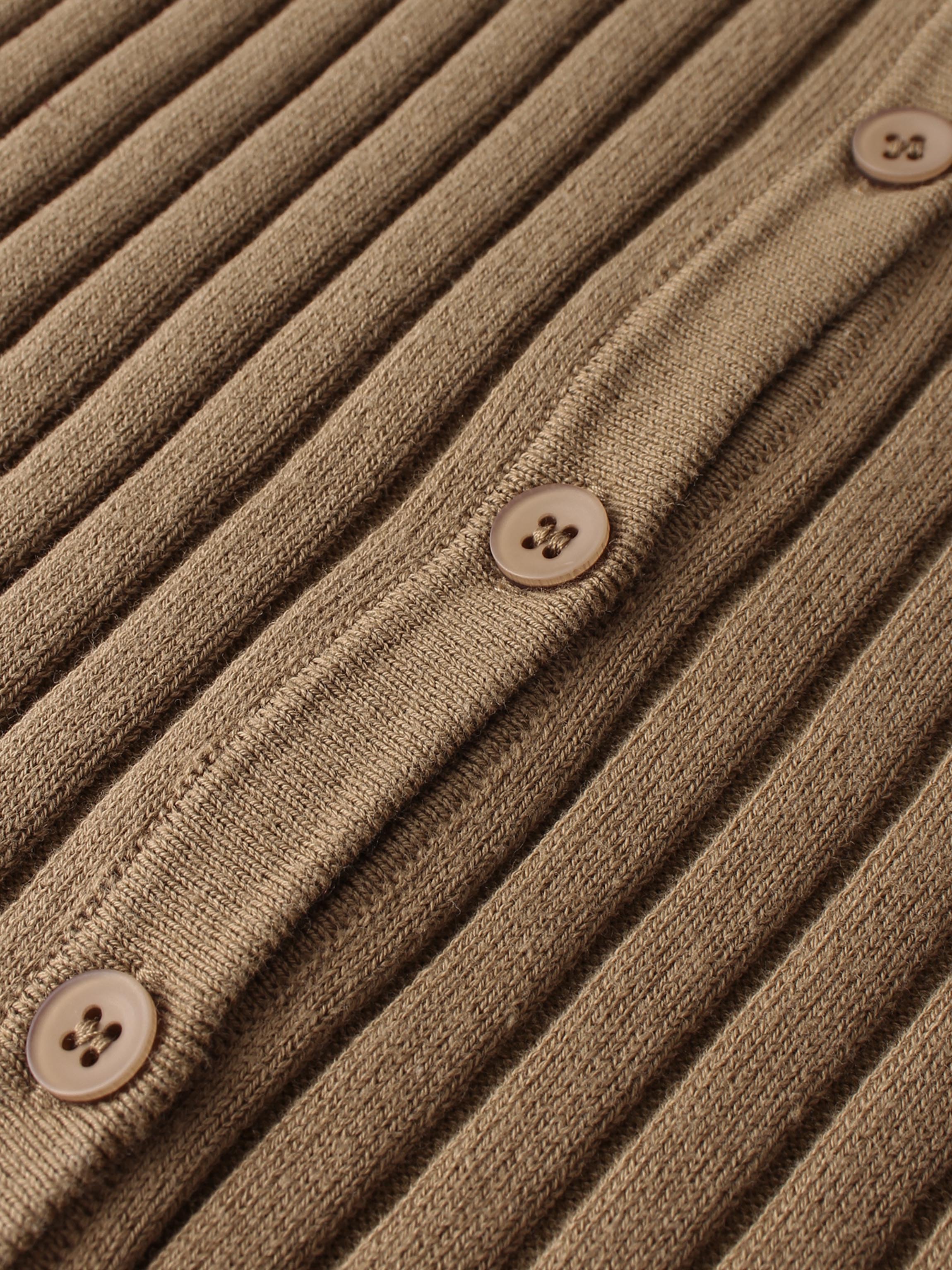 Lightweight Ribbed Cardigan 17" - Camel