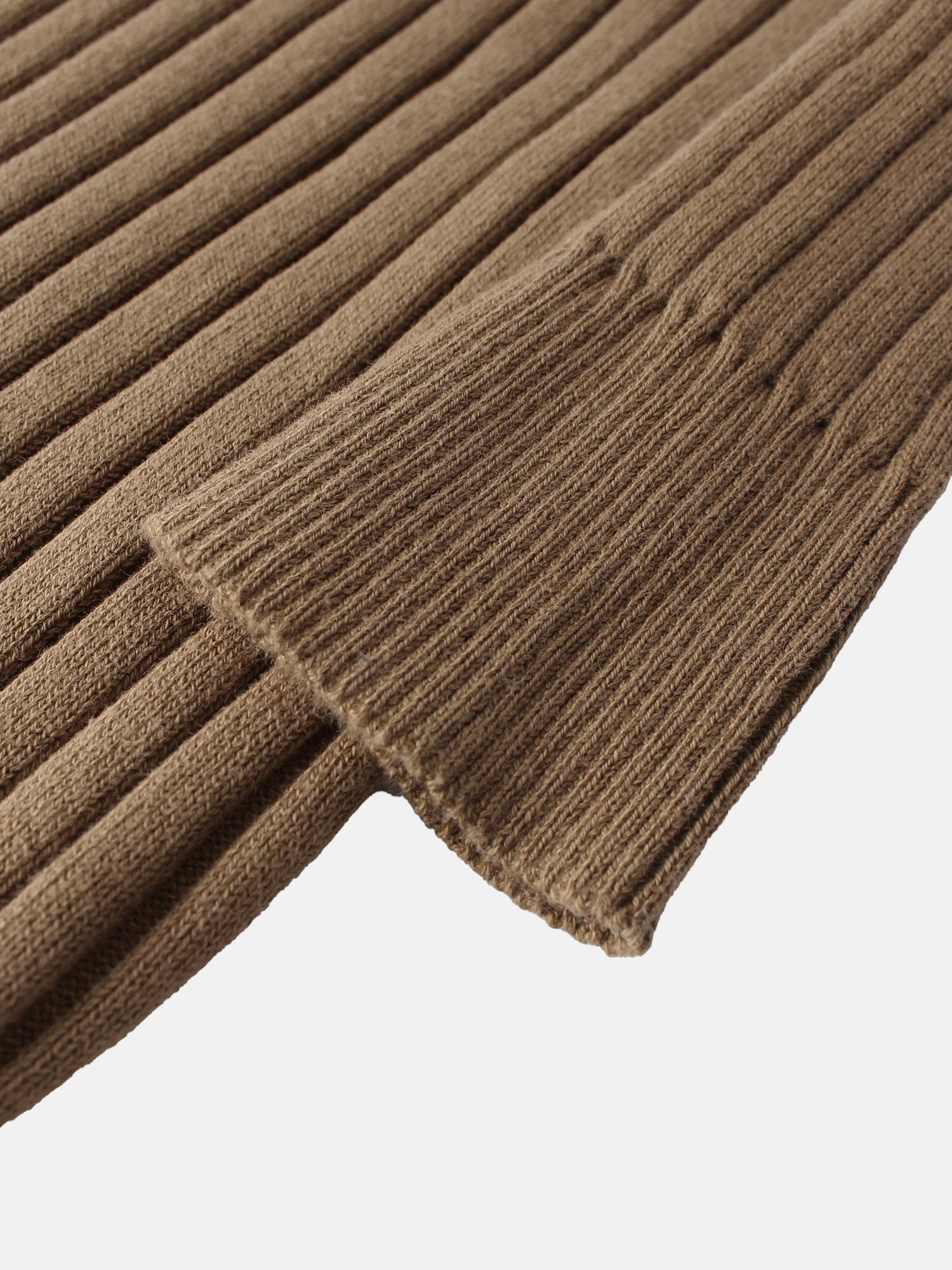 Lightweight Ribbed Cardigan 17" - Camel