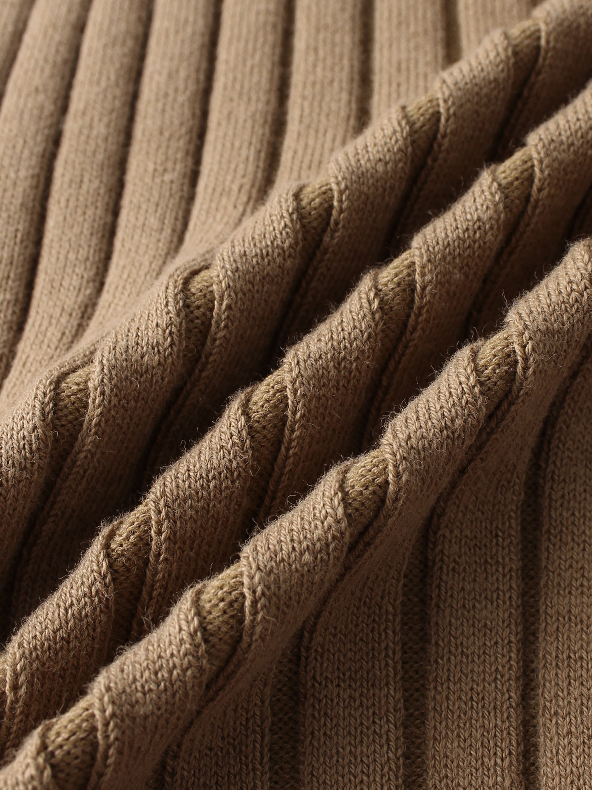Lightweight Ribbed Cardigan 17" - Camel