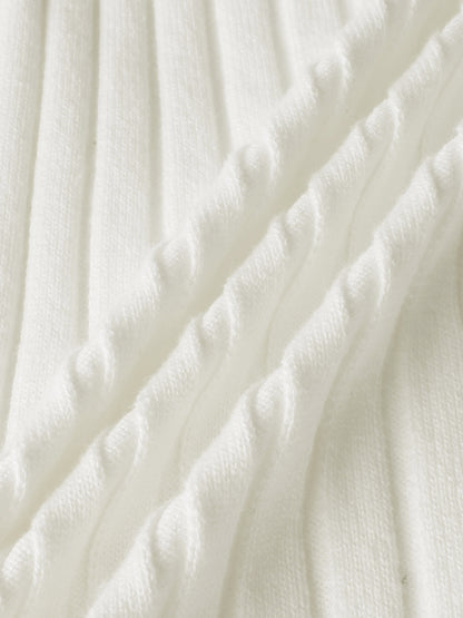 Lightweight Ribbed Cardigan 17" - Cream