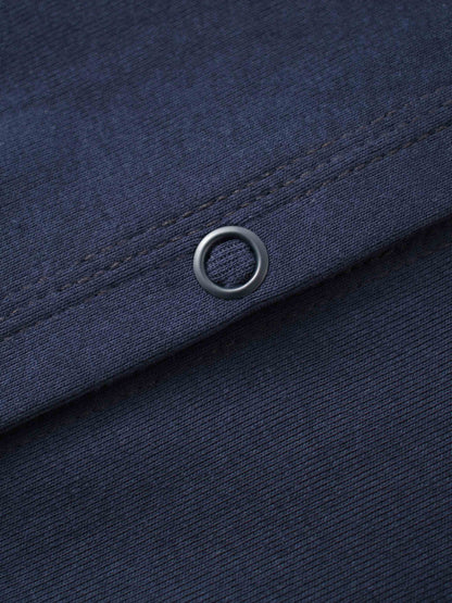 Basic T-Shirt Cropped Cardigan-Navy