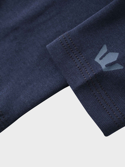 Basic T-Shirt Cropped Cardigan-Navy