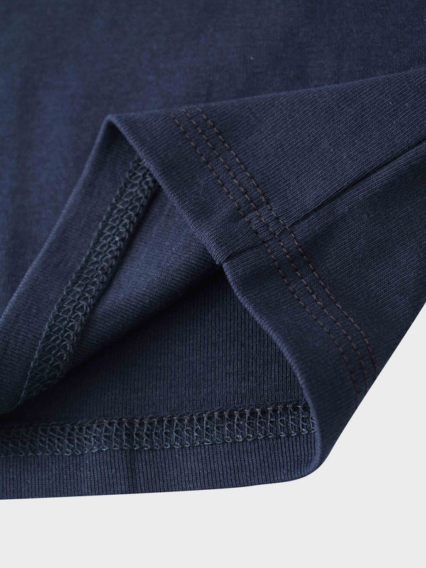 Basic T-Shirt Cropped Cardigan-Navy