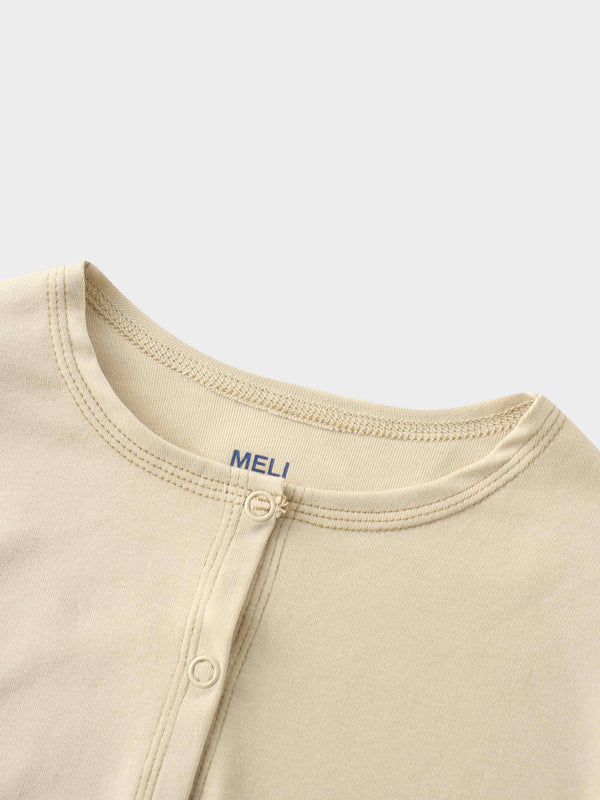 Basic T-Shirt Cropped Cardigan-Tan