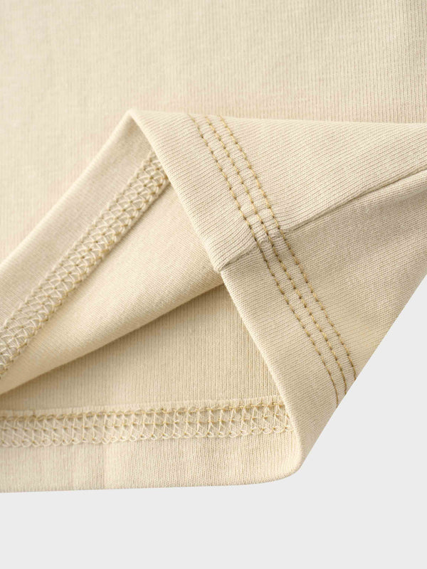 Basic T-Shirt Cropped Cardigan-Tan