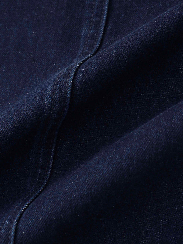 Denim Seamed Skirt-Dark Blue