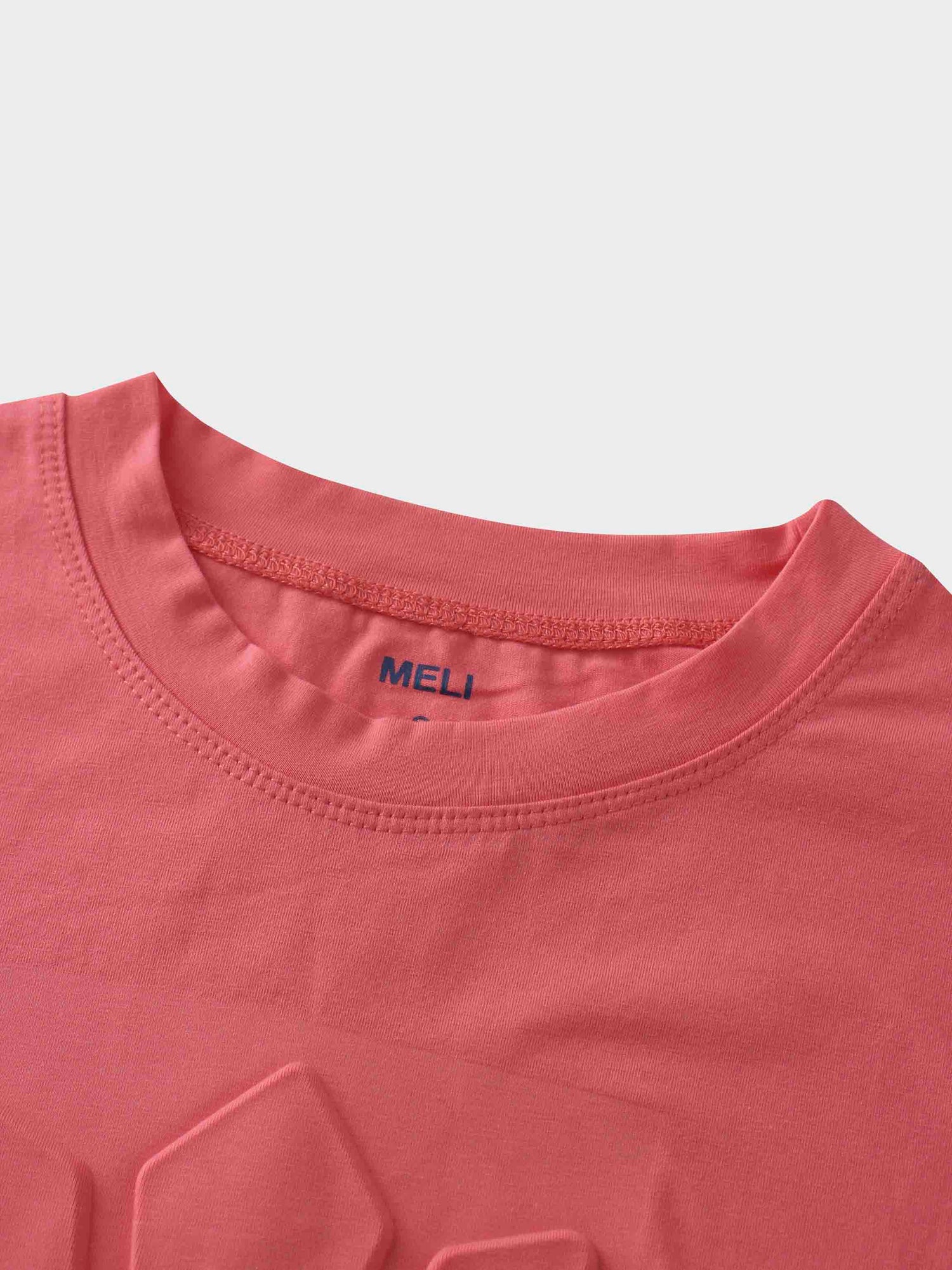 Crown Embossed T-Shirt-Coral
