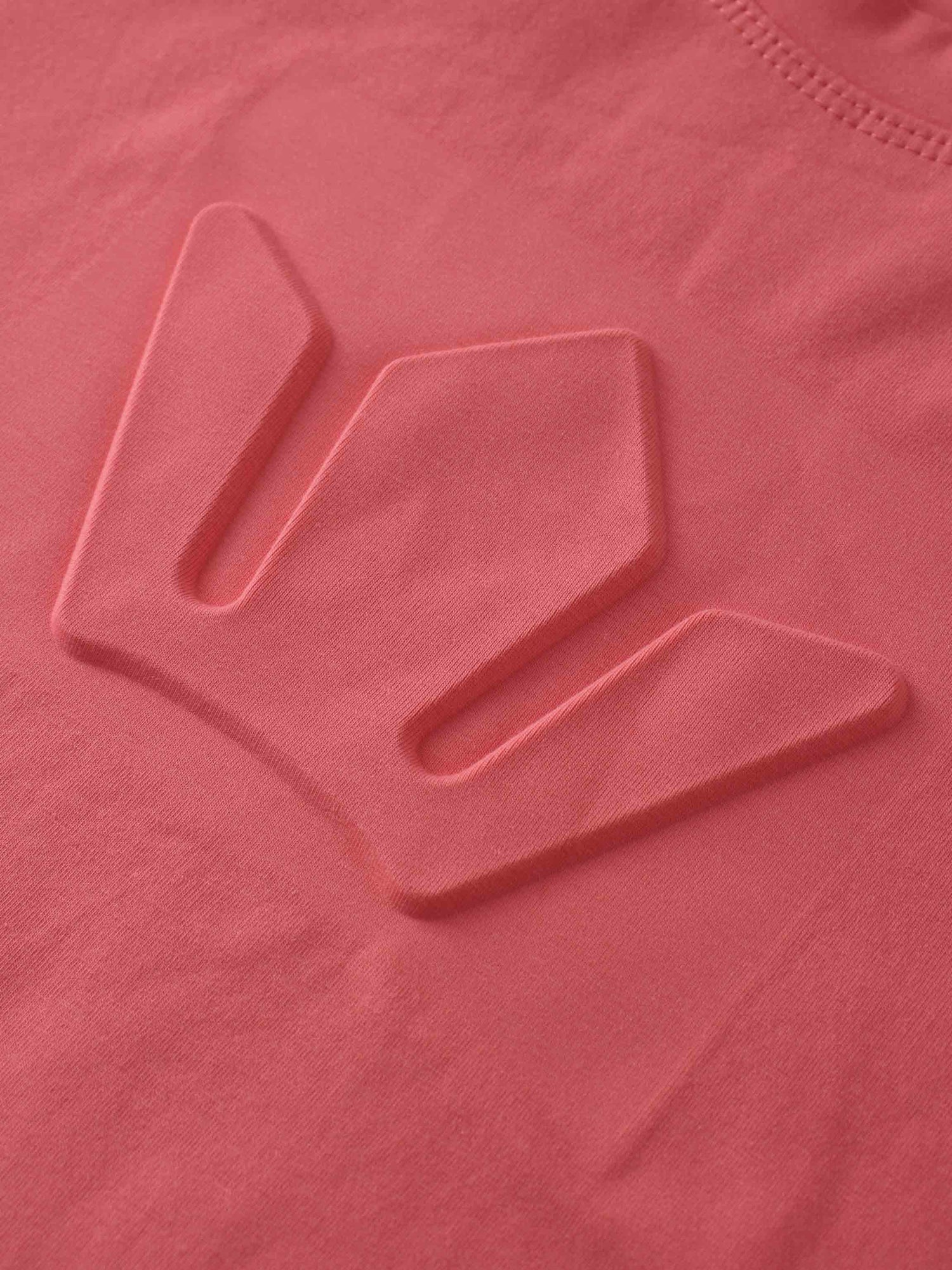 Crown Embossed T-Shirt-Coral