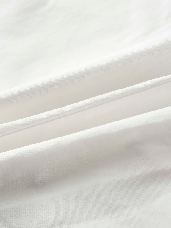 Princess Cut Puff Sleeve Cotton Blouse-White