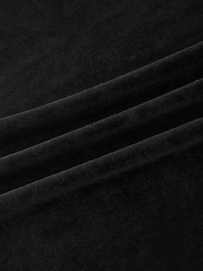 Velour Slip Skirt-Black
