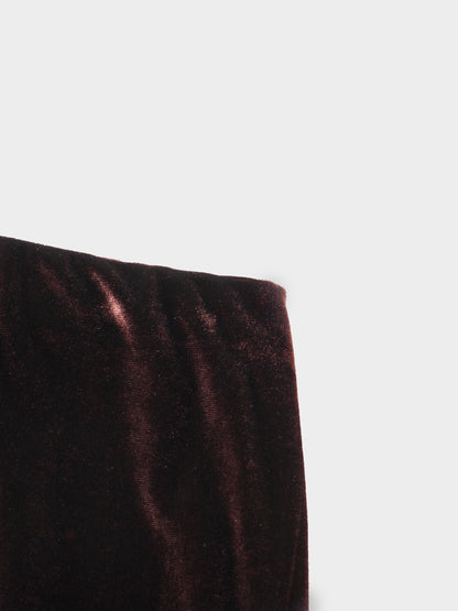 Velour Slip Skirt-Brown
