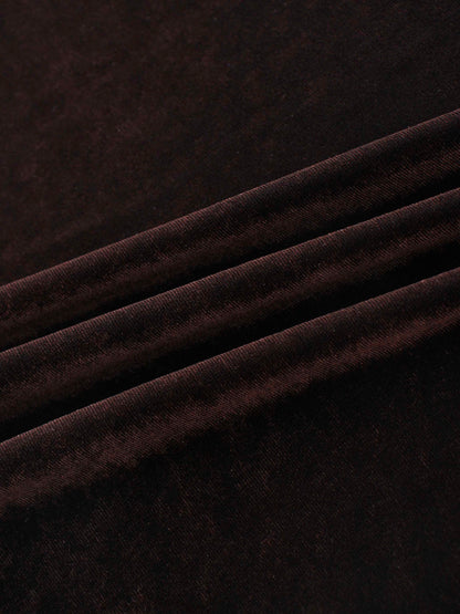 Velour Slip Skirt-Brown