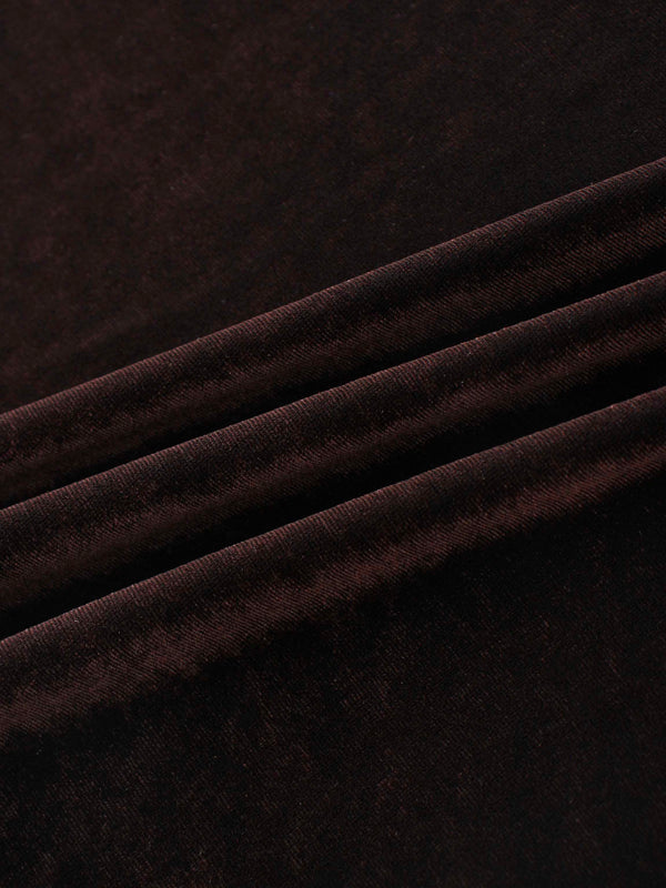 Velour Slip Skirt-Brown