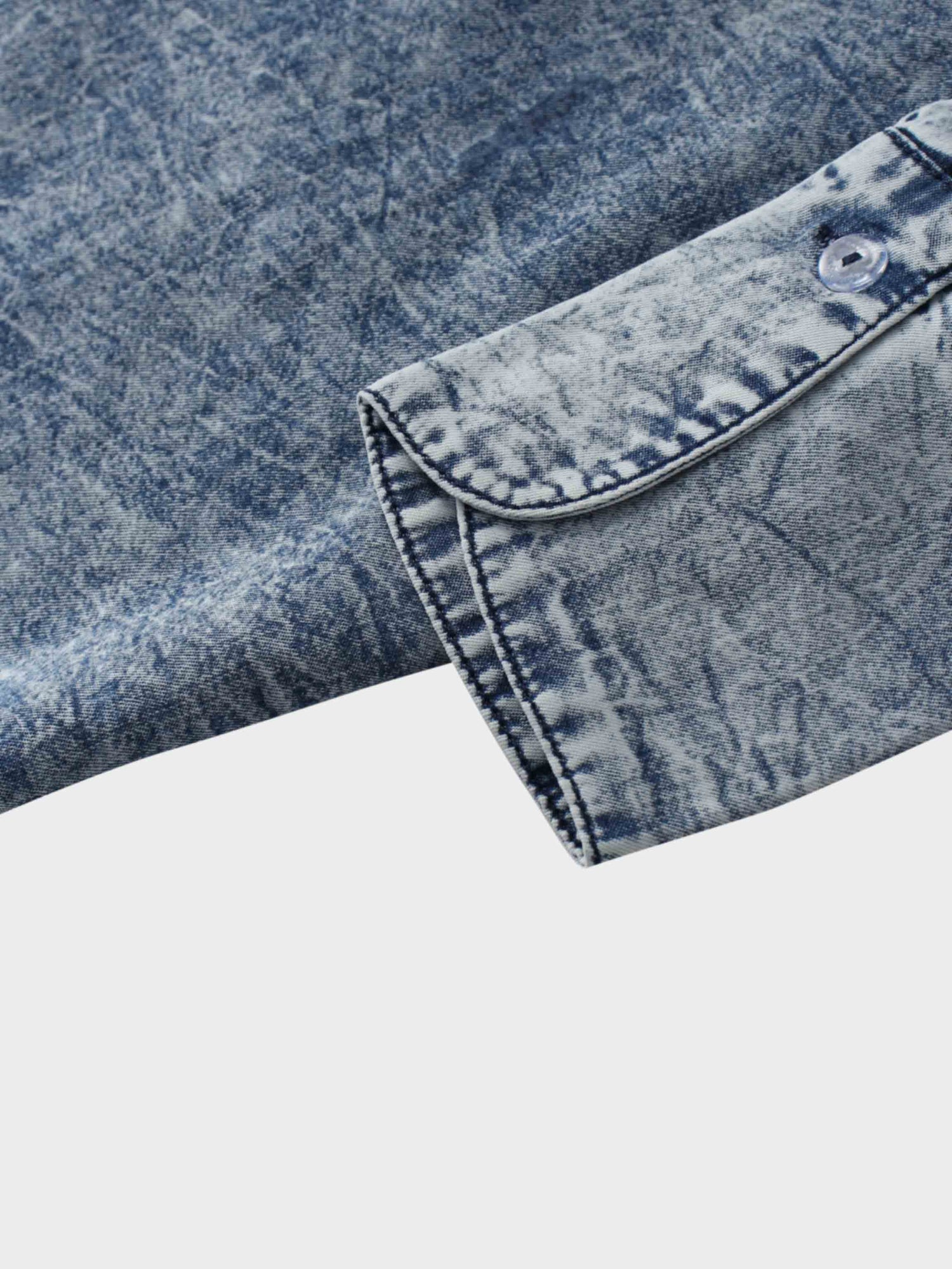 Denim Button Down Blouse-Washed Blue