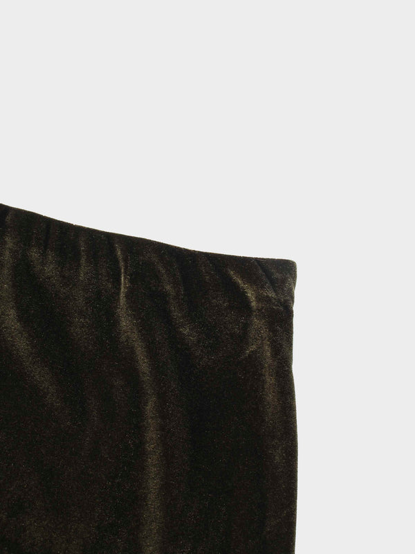 Velour Slip Skirt-Green