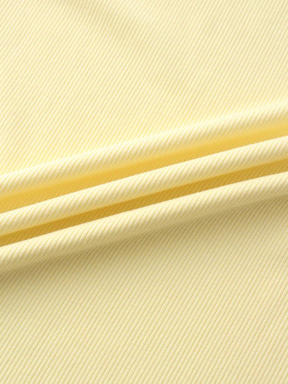 RIBBED HIGH V 3Q-BUTTER YELLOW