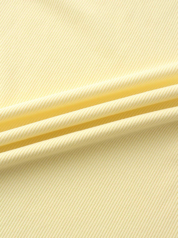 RIBBED HIGH V 3Q-BUTTER YELLOW