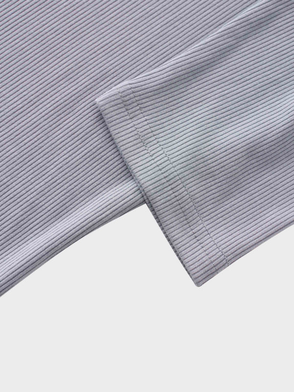 RIBBED HIGH V 3Q-PURPLE