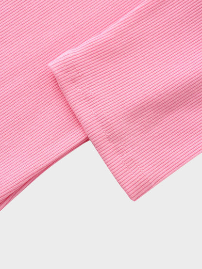 RIBBED HIGH V 3Q-SO PINK