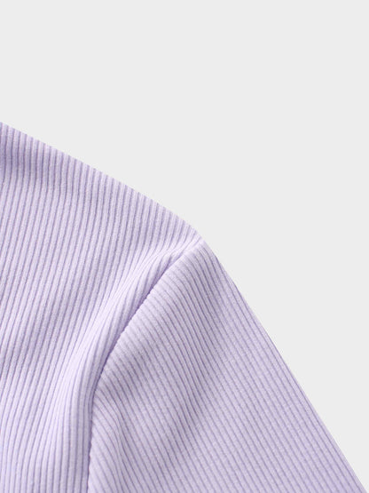 RIBBED HIGH V 3Q-LILAC