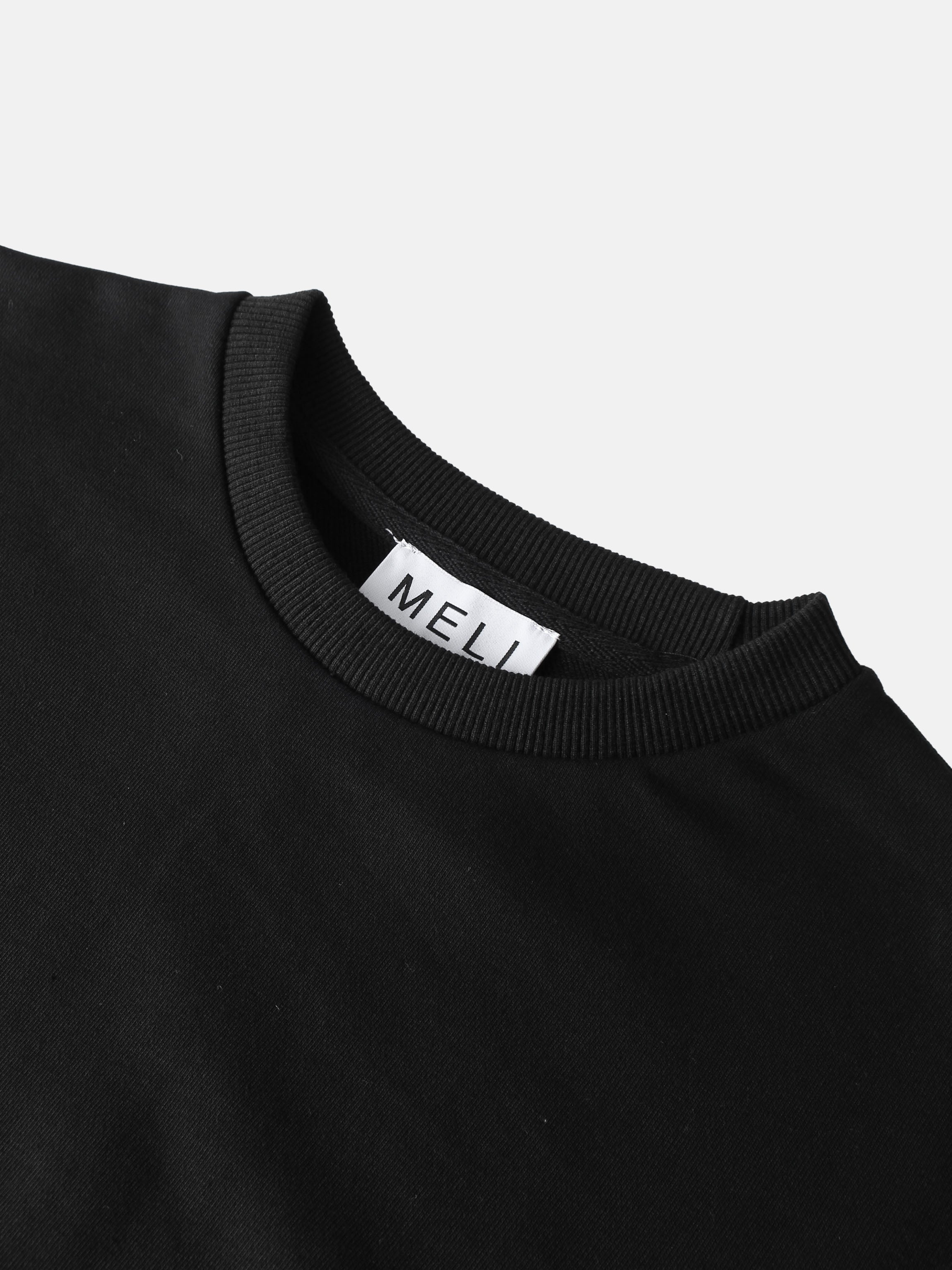 Lightweight Crop Sweatshirt - Black