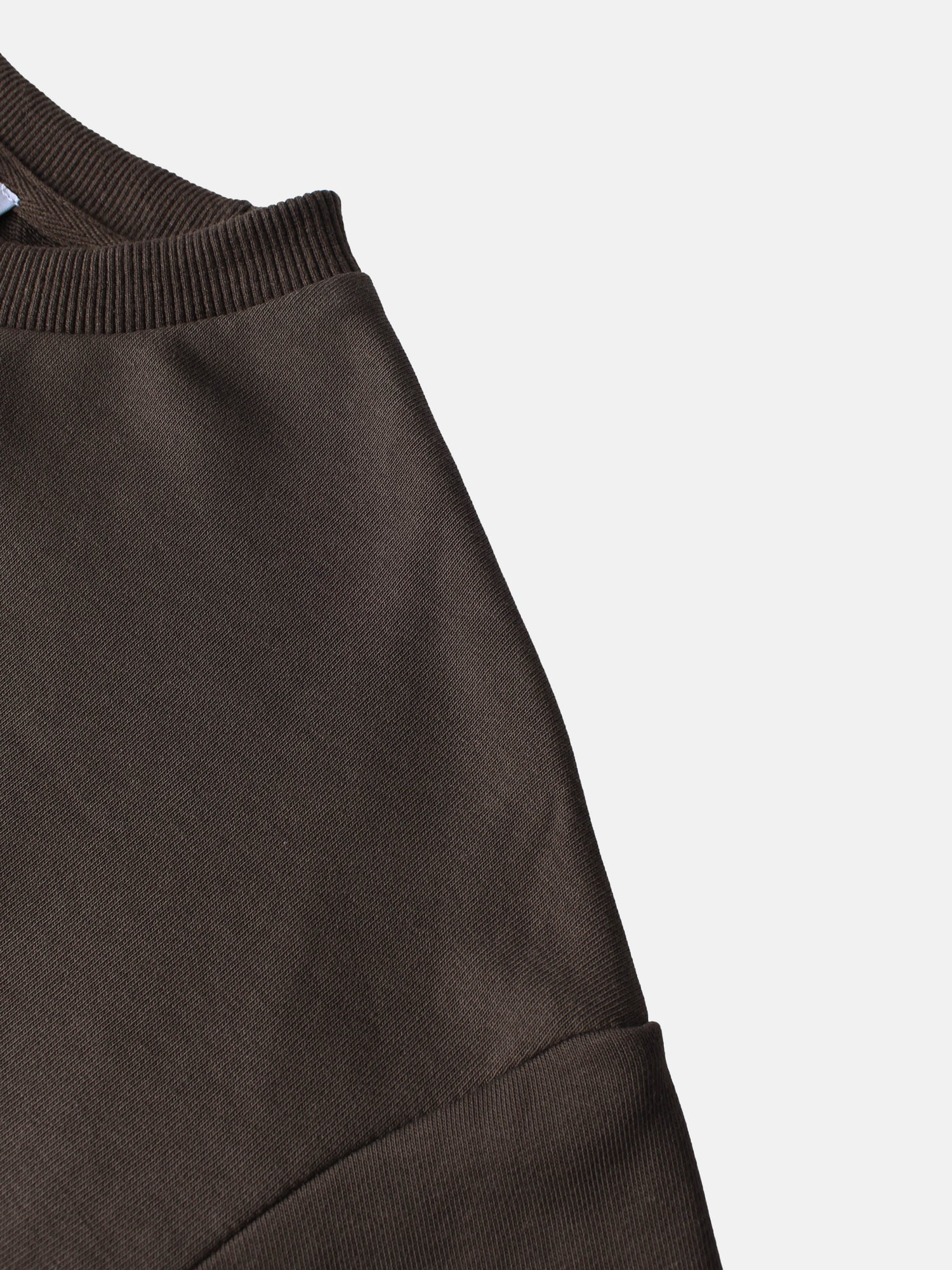 Lightweight Crop Sweatshirt - Brown