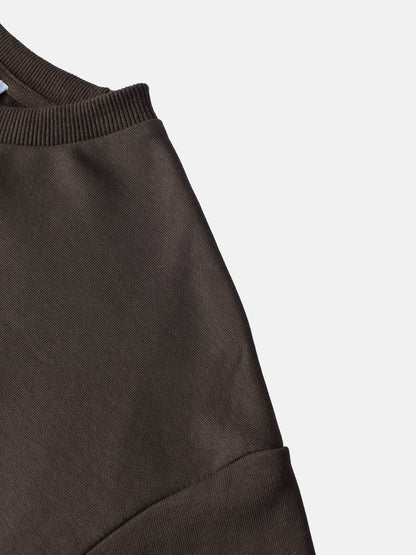 Lightweight Crop Sweatshirt - Brown