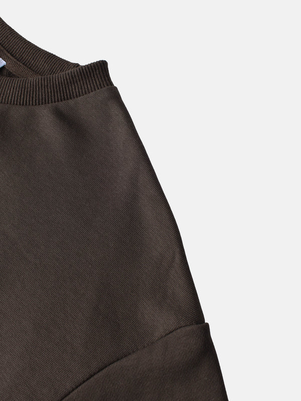 Lightweight Crop Sweatshirt - Brown