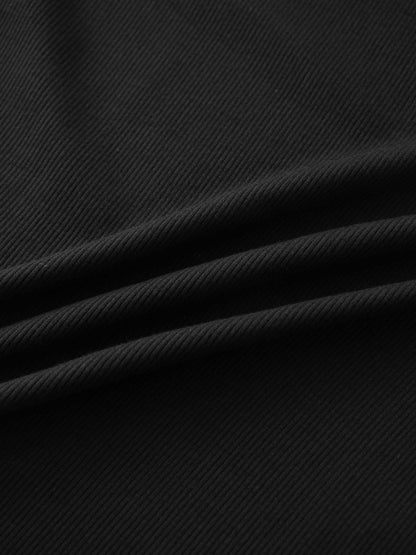 RIBBED HIGH V 3Q - BLACK