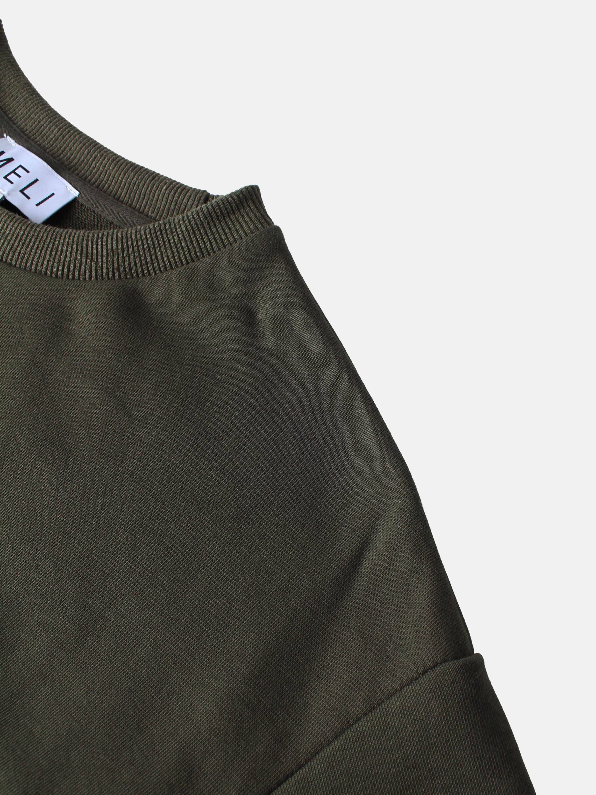 Lightweight Crop Sweatshirt - Olive