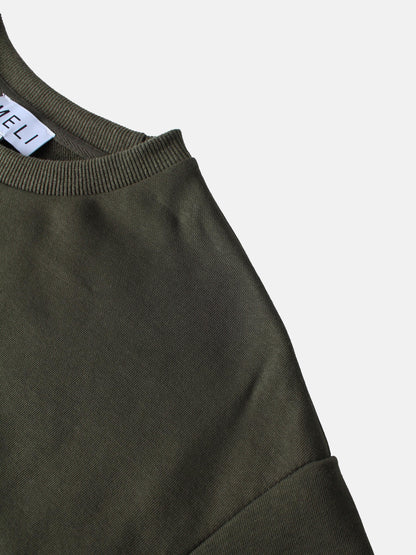Lightweight Crop Sweatshirt - Olive