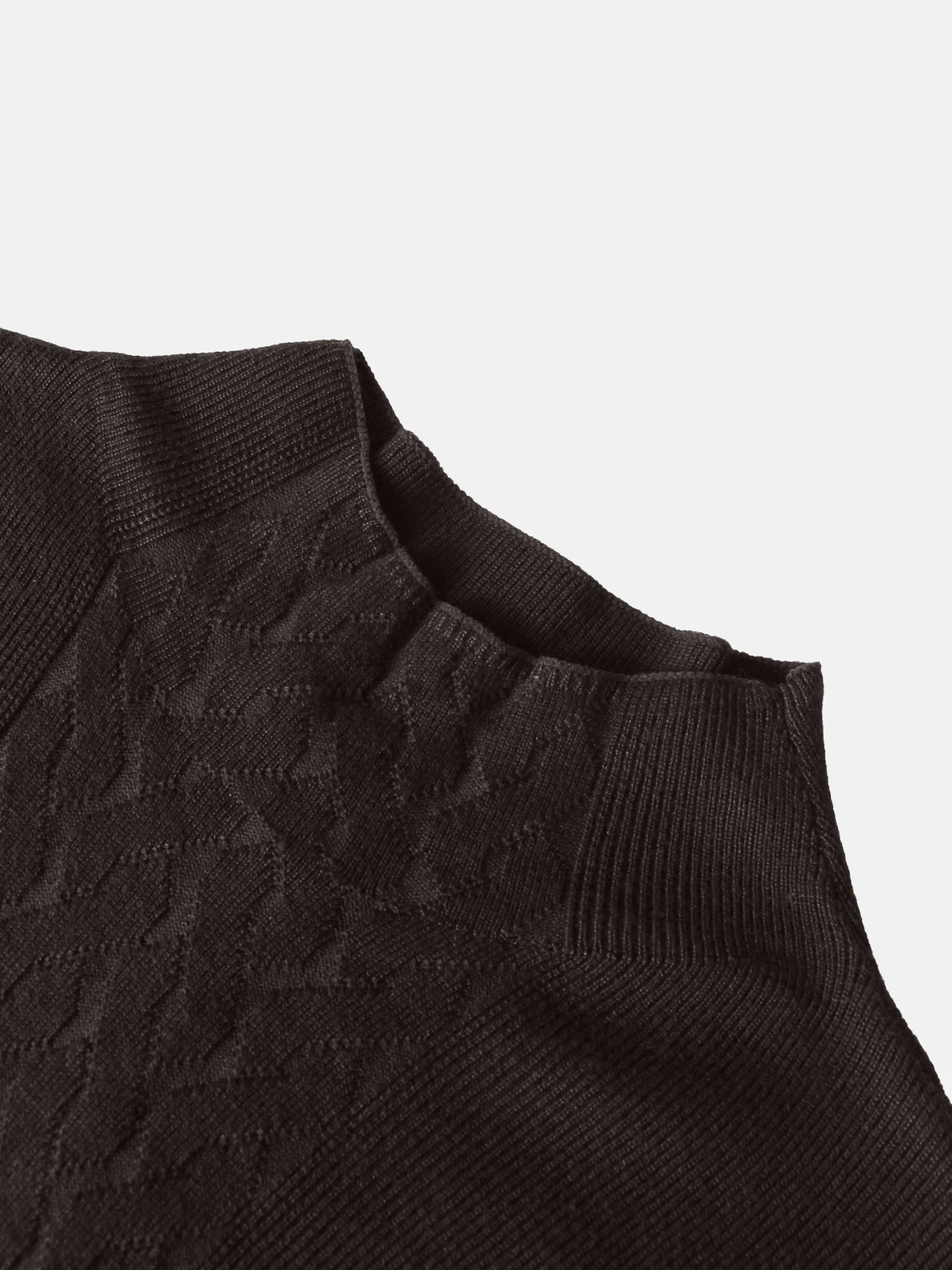 Thin Knit Center Cable Sweater - Chocolate Brown