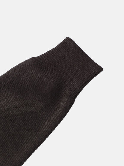 Thin Knit Center Cable Sweater - Chocolate Brown