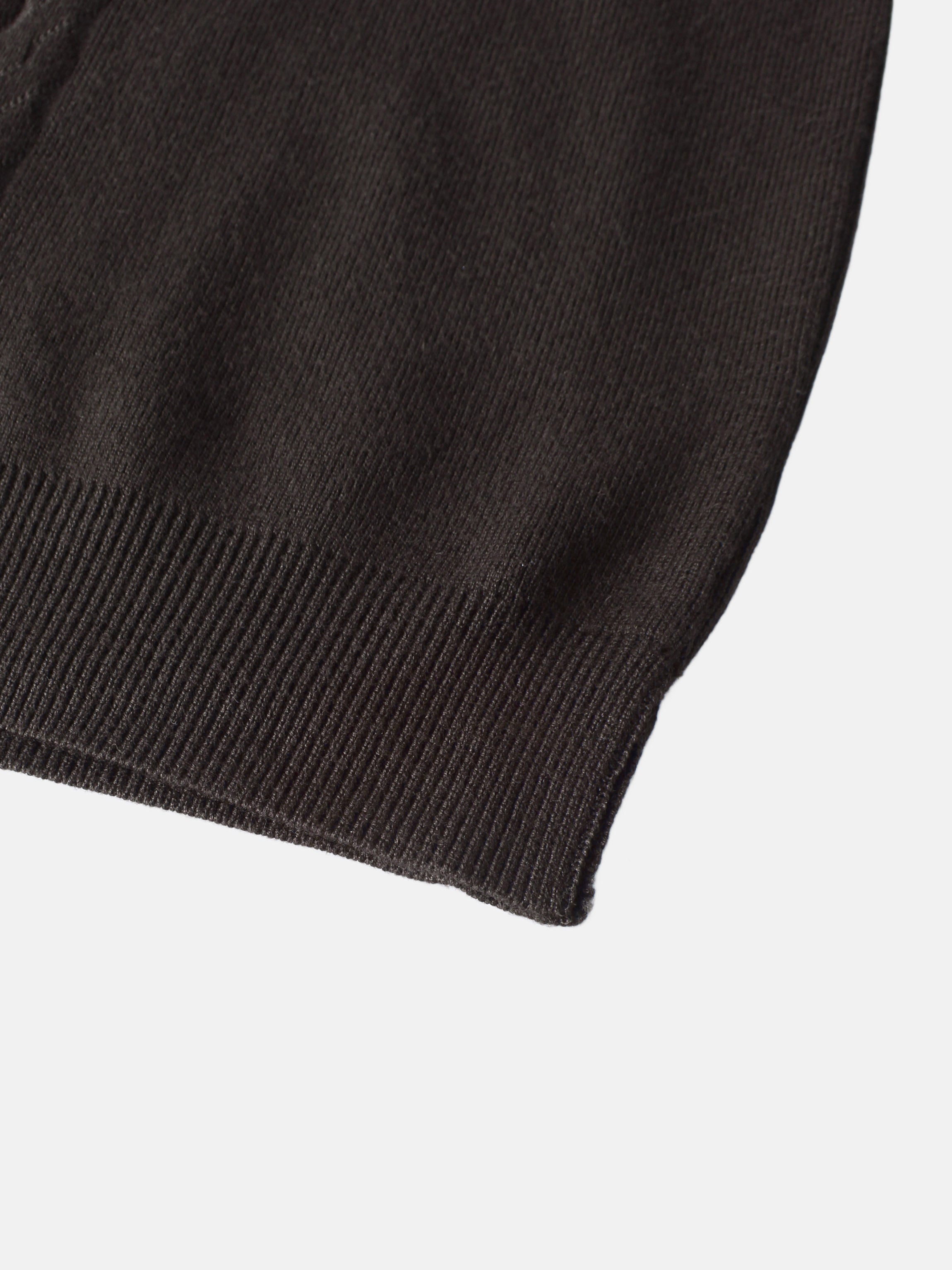 Thin Knit Center Cable Sweater - Chocolate Brown