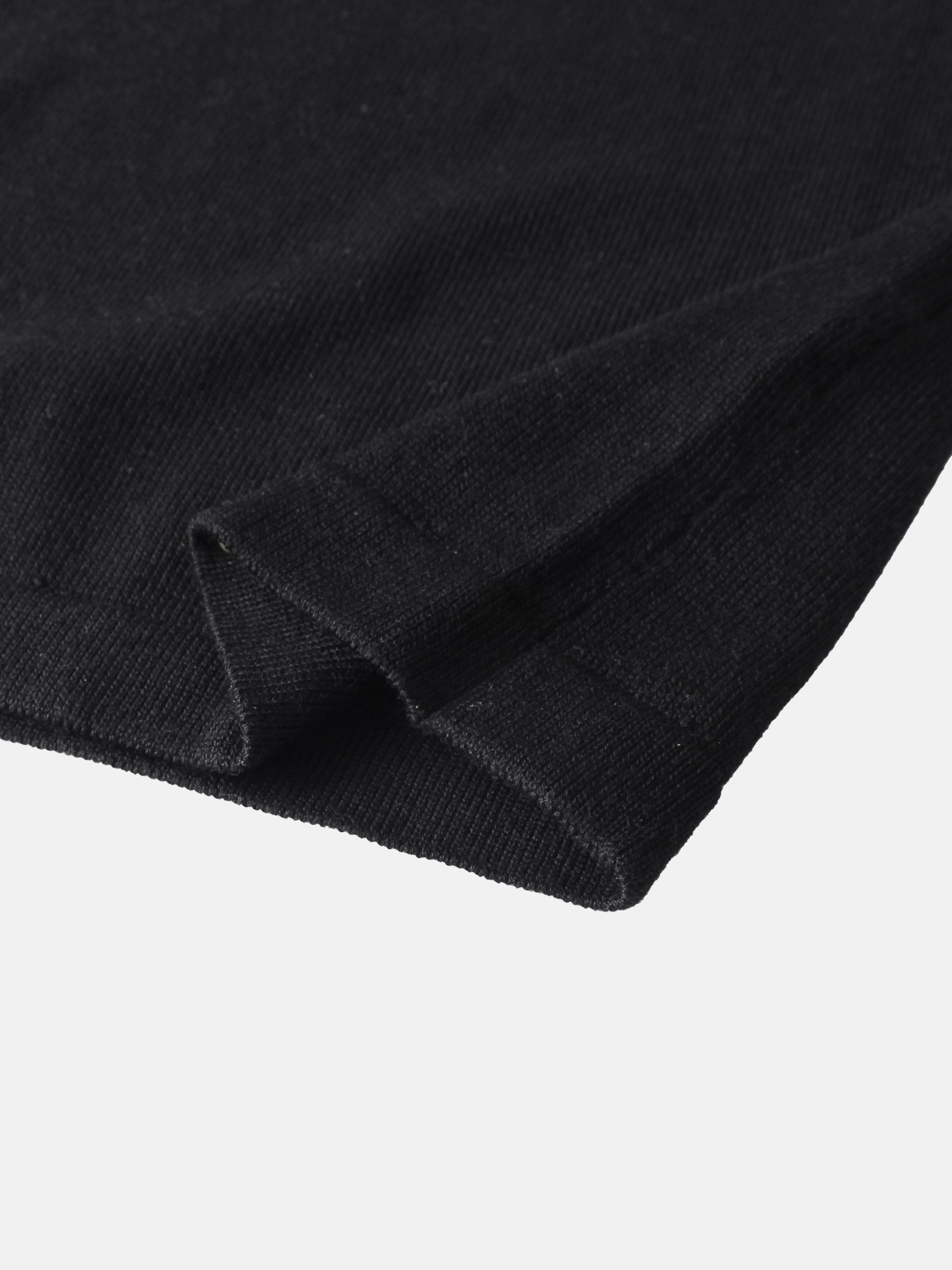 Asymmetrical Button Collar Sweater - Black